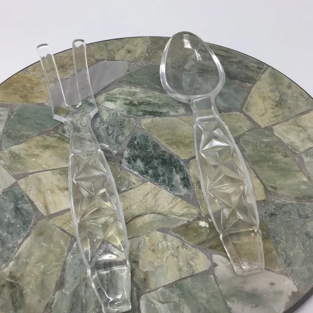 Glass Serving Set Salad Spoon Fork